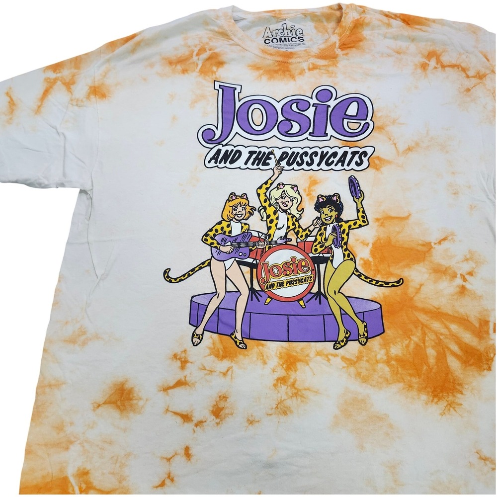 Archie Comics Josie and the Pussycats Orange Tie Dye Graphic T-Shirt Large